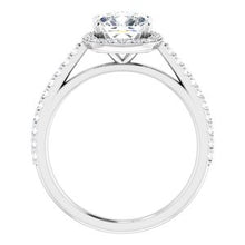Load image into Gallery viewer, 14K White 7 mm Cushion Forever One‚Ñ¢ Moissanite &amp; 1/4 CTW Diamond Engagement Ring
