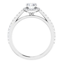 Load image into Gallery viewer, 14K White 3/4 CTW Diamond Halo-Style Engagement Ring
