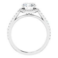 Load image into Gallery viewer, Platinum 7.5 mm Round Forever One‚Ñ¢ Moissanite &amp; 1/4 CTW Diamond Engagement Ring
