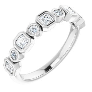Bande d'anniversaire en diamant 14K blanc 5/8 CTW