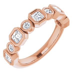 14K Rose 1 CTW Diamond Anniversary Band