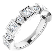 Charger l&#39;image dans la galerie, Jonc anniversaire Platinum 1 CTW Diamond
