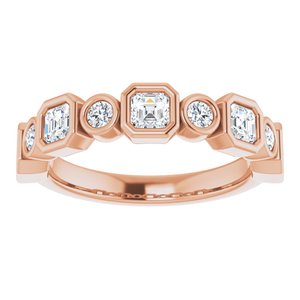 14K Rose 1 CTW Diamond Anniversary Band