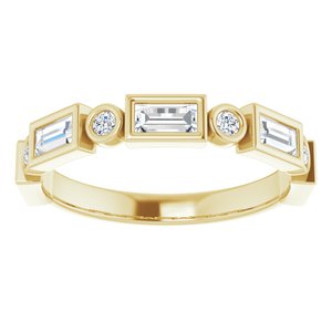 Bande d'anniversaire en diamant jaune 14K 3/4 CTW