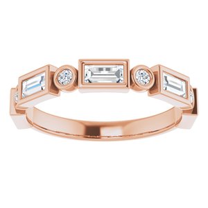 14K Rose 3/4 CTW Diamond Anniversary Band