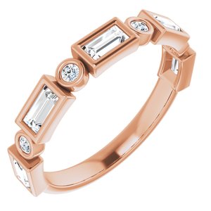 14K Rose 3/4 CTW Diamond Anniversary Band