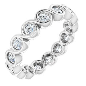 Jonc éternité diamant platine 7/8 CTW