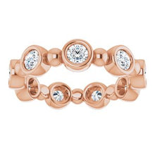 Load image into Gallery viewer, 14K Rose 9/10 CTW Diamond Eternity Band
