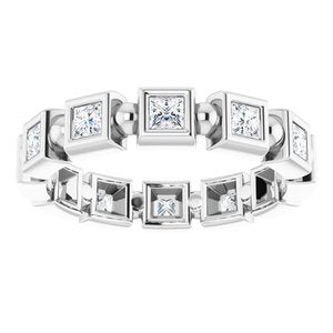 14K White 7/8 CTW Diamond Eternity Band