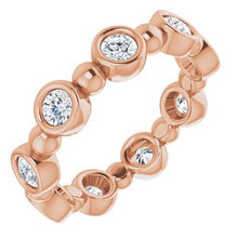 Load image into Gallery viewer, 14K Rose 9/10 CTW Diamond Eternity Band
