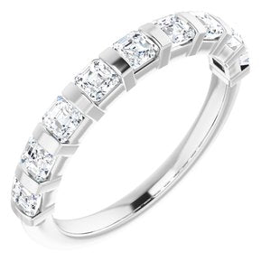 Bande d'anniversaire en diamant 14K blanc 9/10 CTW