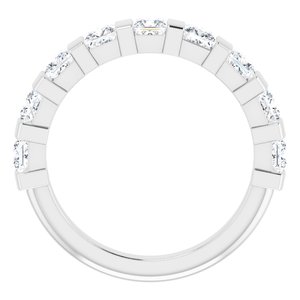 14K White 1 3/8 CTW Diamond Anniversary Band