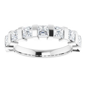 14K White 1 3/8 CTW Diamond Anniversary Band