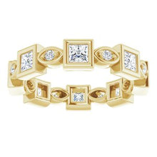 Charger l&#39;image dans la galerie, Bracelet d&#39;éternité diamant 14 carats jaune 9/10 CTW
