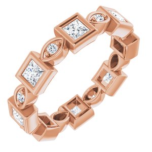 14K Rose 3/4 CTW Diamond Eternity Band