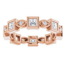 Load image into Gallery viewer, 14K Rose 3/4 CTW Diamond Eternity Band
