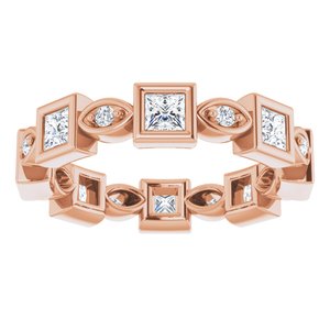 14K Rose 3/4 CTW Diamond Eternity Band