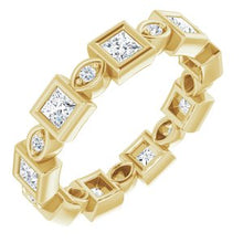 Charger l&#39;image dans la galerie, Bracelet d&#39;éternité diamant 14 carats jaune 9/10 CTW
