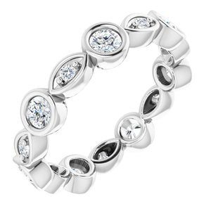 Jonc éternité diamant platine 7/8 CTW