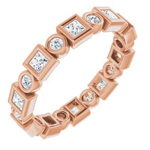 Load image into Gallery viewer, 14K Rose 3/4 CTW Diamond Eternity Band
