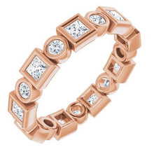 Load image into Gallery viewer, 14K Rose 9/10 CTW Diamond Eternity Band
