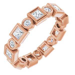 14K Rose 1 1/8 CTW Diamond Eternity Band
