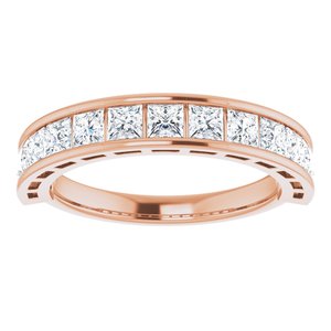 14K Rose 1 1/5 CTW Diamond Anniversary Band