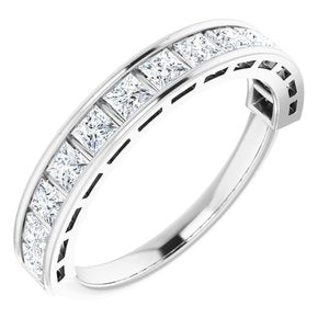 Bande d'anniversaire en diamant 14K blanc 9/10 CTW