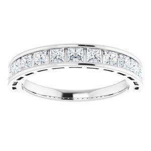 Bande d'anniversaire en diamant 14K blanc 9/10 CTW