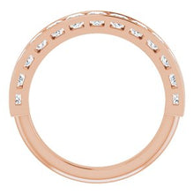 Load image into Gallery viewer, 14K Rose 1 1/5 CTW Diamond Anniversary Band
