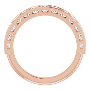 14K Rose 1 1/5 CTW Diamond Anniversary Band