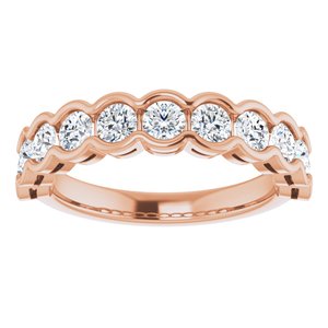 14K Rose 1 1/8 CTW Diamond Anniversary Band
