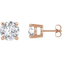 Load image into Gallery viewer, 14K Rose 8 mm Round Forever One‚Ñ¢ Moissanite Earrings
