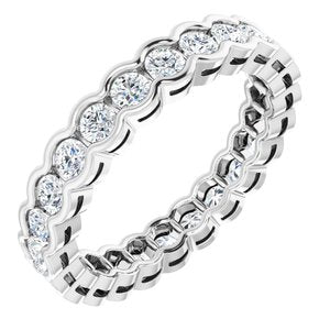14K White 1 1/5 CTW Diamond Eternity Band