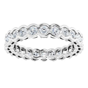 14K White 1 1/5 CTW Diamond Eternity Band