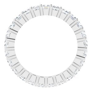 14K White 1 3/4 CTW Diamond Square Eternity Band Taille 5