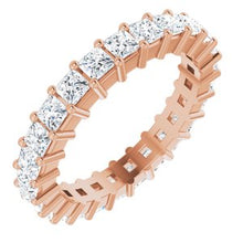 Load image into Gallery viewer, 14K Rose 1 3/4 CTW Diamond Square Eternity Band Size 5
