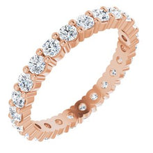 Load image into Gallery viewer, 14K Rose 1 1/5 CTW Diamond Round Eternity Band Size 6
