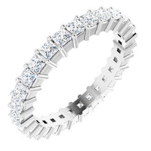 Load image into Gallery viewer, 14K White 1 1/2 CTW Diamond Square Eternity Band Size 6
