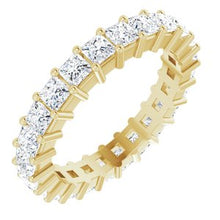 Load image into Gallery viewer, 14K Yellow 2 1/4 CTW Diamond Square Eternity Band Size 6

