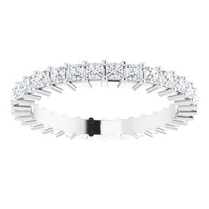 Platinum 1 1/8 CTW Diamond Square Eternity Band Taille 6