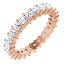 Load image into Gallery viewer, 14K Rose 1 7/8 CTW Diamond Square Eternity Band Size 6

