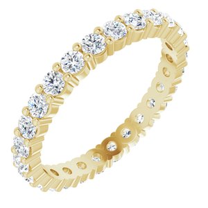 14K Yellow 1 1/3 CTW Diamond Round Eternity Band Size 7
