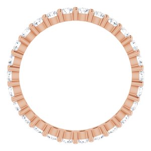 14K Rose 1 1/3 CTW Diamond Round Eternity Band Taille 7