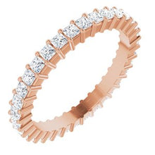 Load image into Gallery viewer, 14K Rose 1 1/5CTW Diamond Square Eternity Band Size 7
