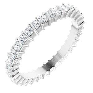 14K White 1 1/5 CTW Diamond Square Eternity Band Taille 7