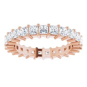 14K Rose 2 1/3 CTW Diamond Square Eternity Band Taille 7