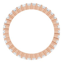 Load image into Gallery viewer, 14K Rose 1 1/5CTW Diamond Square Eternity Band Size 7
