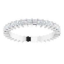 Charger l&#39;image dans la galerie, Platinum 1 1/5 CTW Diamond Square Eternity Band Taille 7
