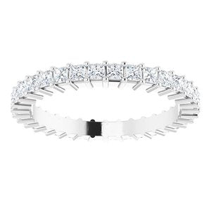 Platinum 1 1/5 CTW Diamond Square Eternity Band Taille 7